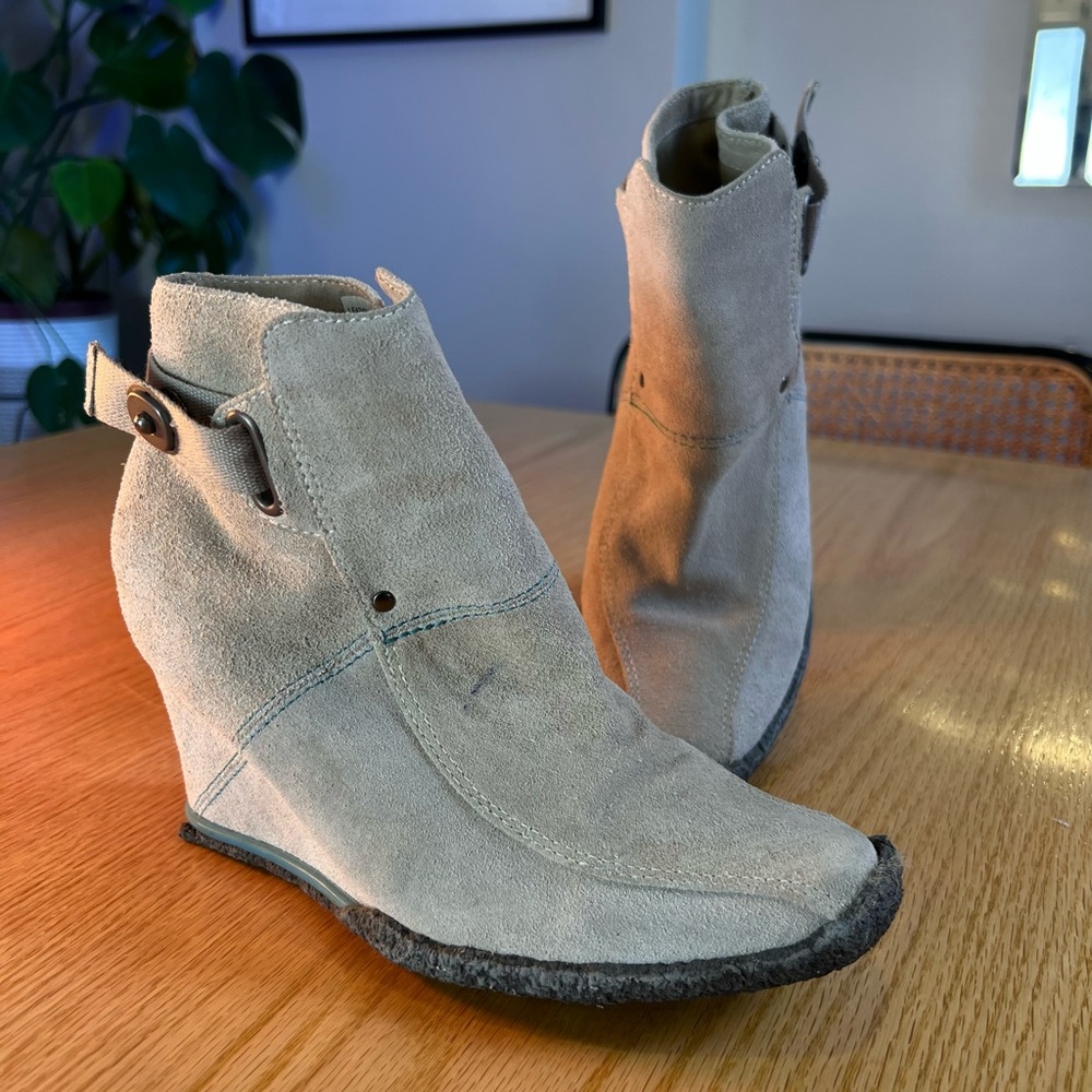 Dove Gray Diesel Ankle Suede Boots